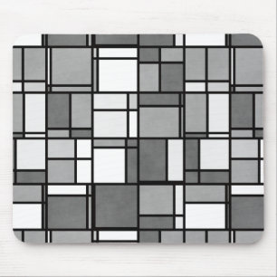 Graues, weißes Mondrian Inspiriertes Muster Mousepad