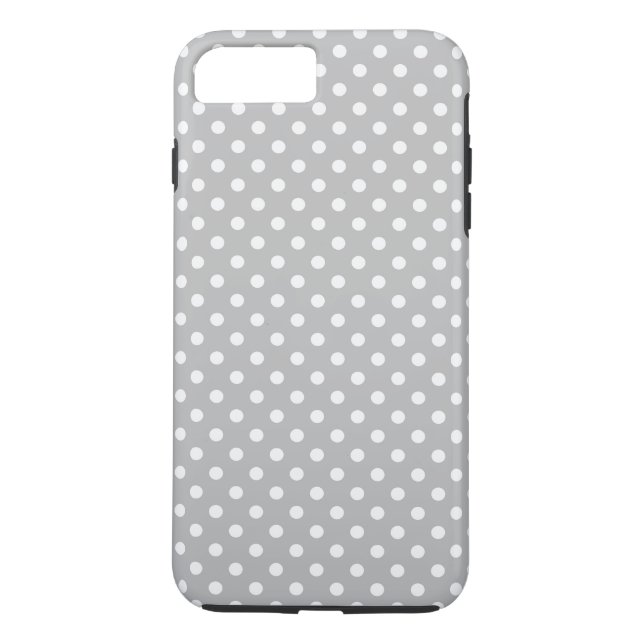 Graues weißes Polka Dots Muster Case-Mate iPhone Hülle (Rückseite)
