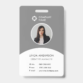 Graues White Company Logo Mitarbeiter Foto ID Klas Ausweis