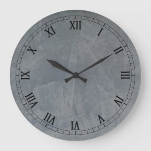 Graues Wildleder Große Wanduhr
