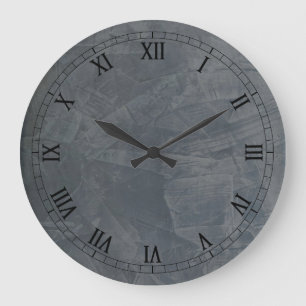Graues Wildleder Große Wanduhr