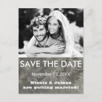 Graues Wintereis SAVE THE DATE Fotopostkarte