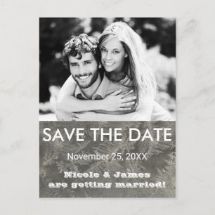 Graues Wintereis SAVE THE DATE Fotopostkarte Ankündigungspostkarte