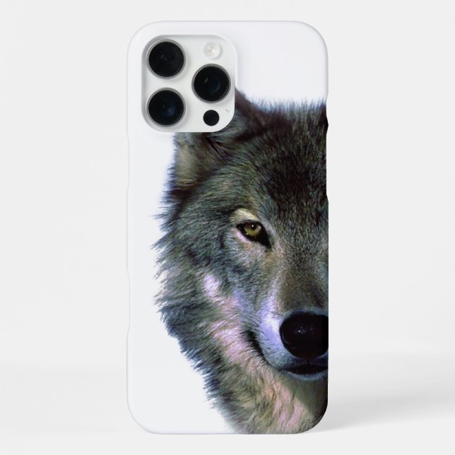 Graues Wolf Auge iPhone Hülle (Rückseite)