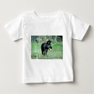 Graues Wolf-Sommer (Schwarzphase) Junges Baby T-shirt