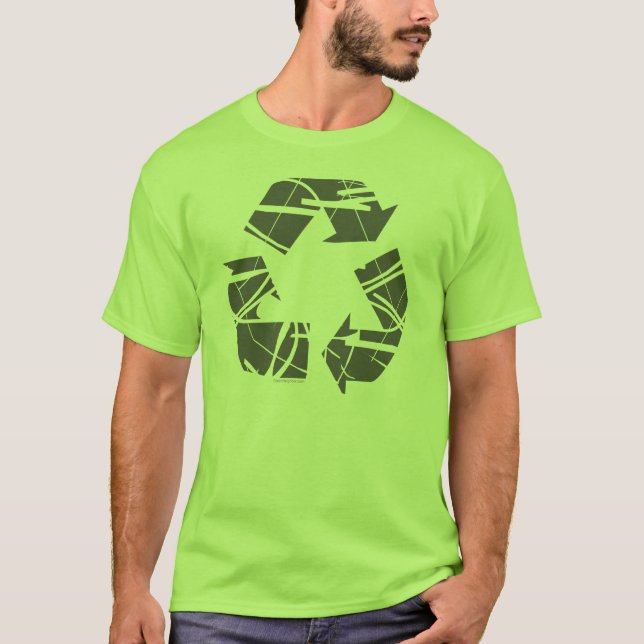 Graues zerrissenes Recycle T-Shirt (Vorderseite)