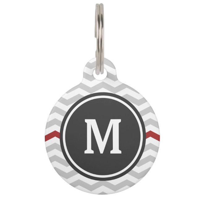 Graues Zickzack Monogramm Tiermarke (Vorderseite)