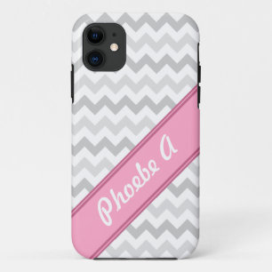 Graues Zickzack rosa personalisiertes iPhone 5 Fal Case-Mate iPhone Hülle