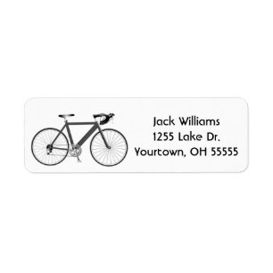 Graufahrrad auf weißem Etikett