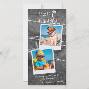 Graufarbene Pop Foto Tropical Florida Ferienkarte