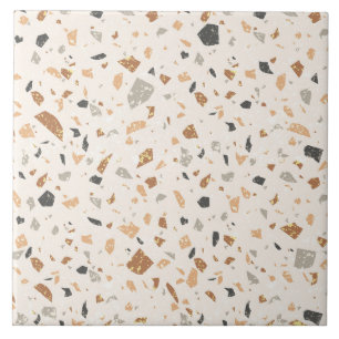 Graufarbene Terrazzo-Textur nahtloses Muster  Fliese