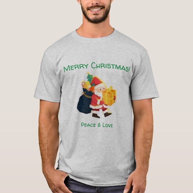 Graufarbenes Weihnachtswünschen - T-Shirt Elegant  (Vorderseite)