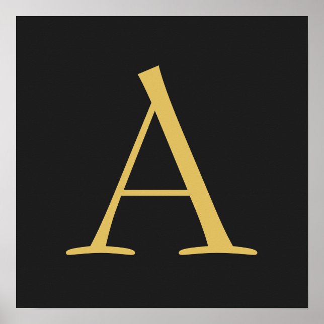 Graufarbige Monogramm Beruflich Poster (Vorne)