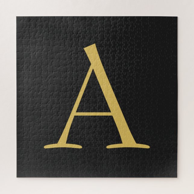 Graufarbige Monogramm Beruflich Puzzle (Vertikal)