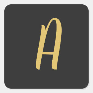 Graufarbige Monogramm Beruflich Quadratischer Aufkleber