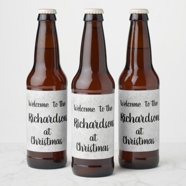 Graufrost personalisierte Weihnachtsfamilie Willko Bierflaschenetikett (Flaschen)