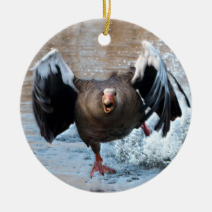 Graugans auf der Chase Keramik Ornament