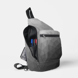 Graugefälle geometrisches Maschenmuster Crossbody Bag