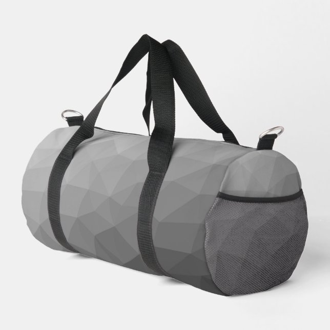 Graugefälle geometrisches Maschenmuster Duffle Bag (Rechte Ecke)