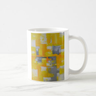 Graugelbe abstrakte Kunstmalerei Kaffeetasse