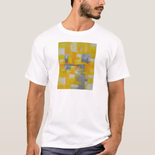 Graugelbe abstrakte Kunstmalerei T-Shirt