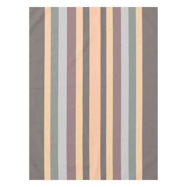 Graugelbe Lila Streifen Tischdecke (Vorderseite)