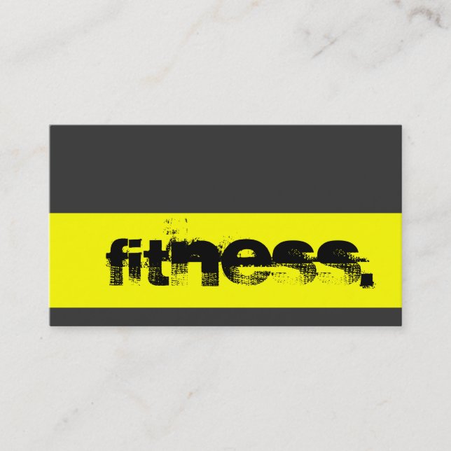 Graugelbe Personal Trainer Fitness Business Card Visitenkarte (Vorderseite)