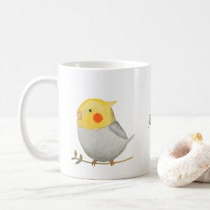 Graugelbes Cockatiel Niedlicher Pet Bird Individue Kaffeetasse