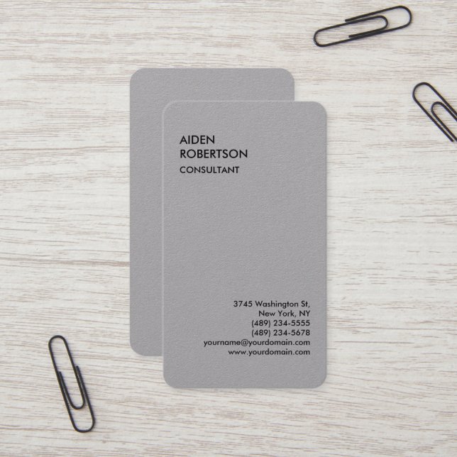 Graugerundete exklusive Special Moderne einzigarti Visitenkarte (Vorderseite/Rückseite Beispiel)