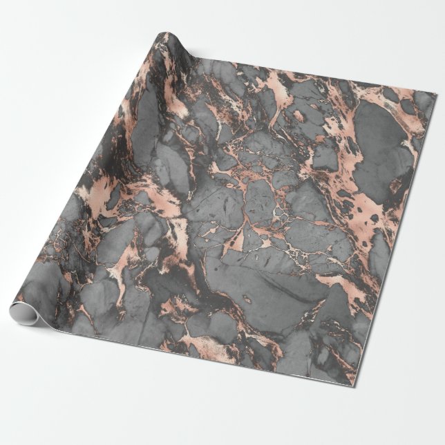 Graugold-Rose Marmor, modernes Design Geschenkpapier (Ungerollt)