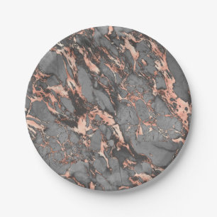Graugold-Rose Marmor, modernes Design Pappteller