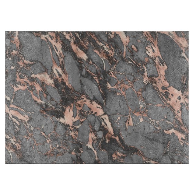 Graugold-Rose Marmor, modernes Design Schneidebrett (Vorderseite)