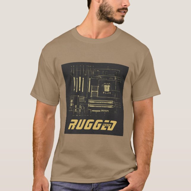 Graugold Rugged Geek | Schalttafel | Tech T-Shirt (Vorderseite)