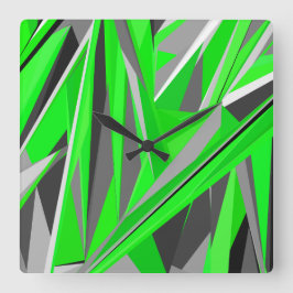 Graugrün Quadratische Wanduhr
