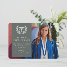 Graugrün + Weiße Laurel Kranz Krankenschwester Ankündigung