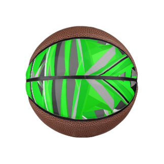 Graugrüne Geometrie Mini Basketball