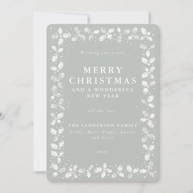 Graugrüne Hand Feiertagskarte (Vorderseite)