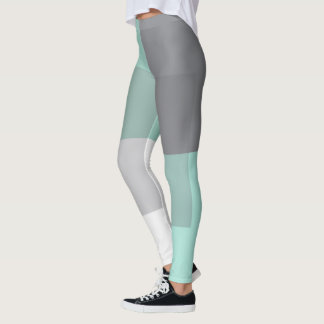 Graugrüne Quadrate Leggings