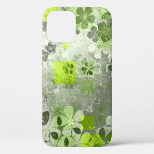Graugrüner vintage abstrakter floraler Muster Case-Mate iPhone Hülle