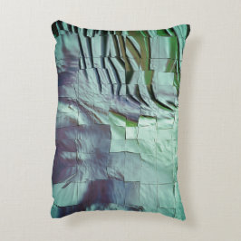 Graugrünes Mosaik mit weichen Skulpturen und Satin Dekokissen