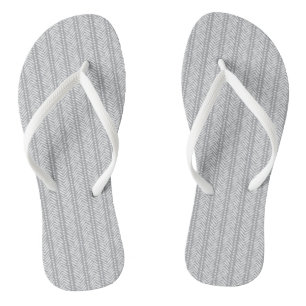 Grauhandgezeichnetes Zickzack Muster Flip Flops