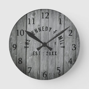 Grauholzbauername Familienname Runde Wanduhr