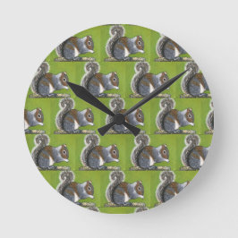 Grauhörnchenuhr runde wanduhr