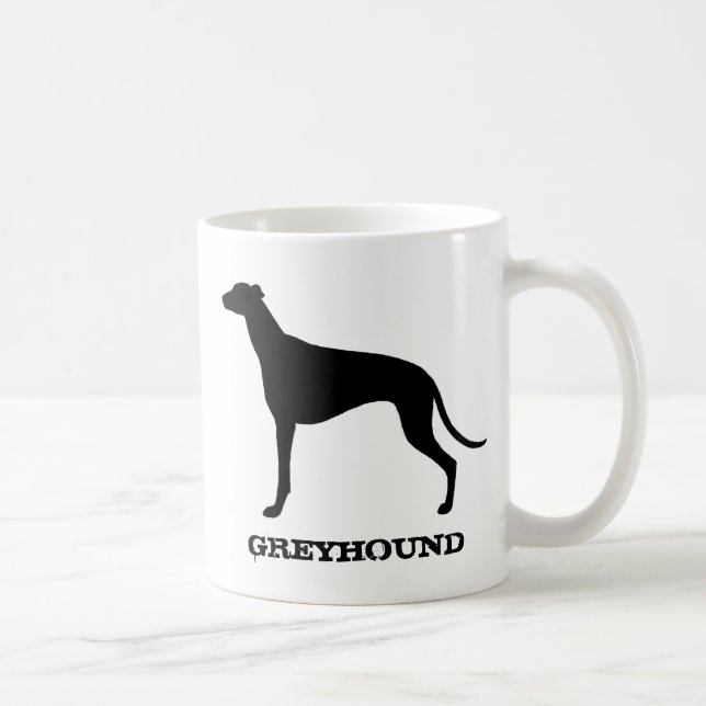 Grauhund Hunde Silhouette Custom Tasse (Rechts)