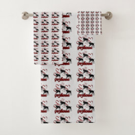 Grauhunde Hunde und rote Herzen Badhandtuch Set