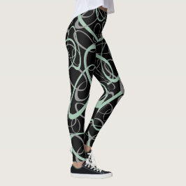 Graujade und graues, miteinander verflochtenes Lop Leggings