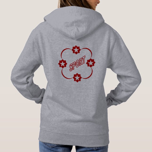 Graukapuzenpullover für Frauen SPORT Hoodie (Rückseite)