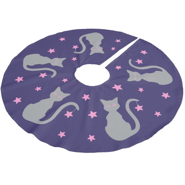 Graukatzenrock Polyester Weihnachtsbaumdecke (Schrägansicht)