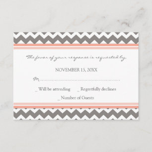Graukorallenkoralle Zickzack UAWG Wedding Card RSVP Karte
