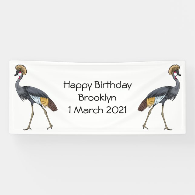 Graukranichkraniche Cartoon Banner (Horizontal)